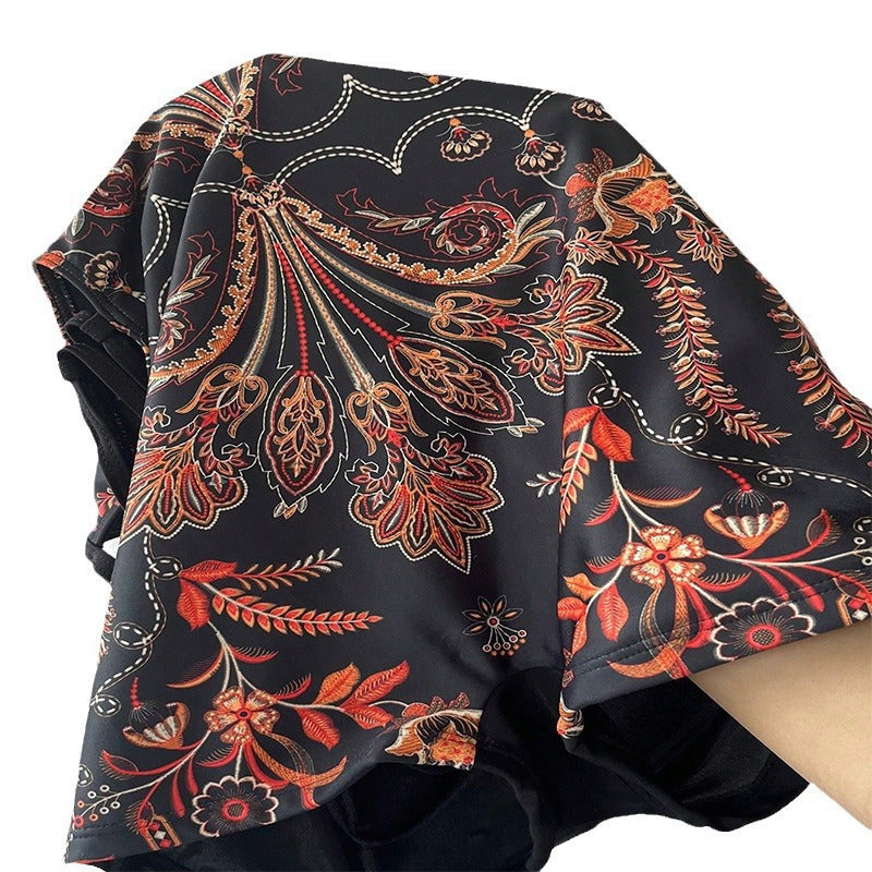 Women's swimsuit with floral pattern and modern back cutout Mune Fashion