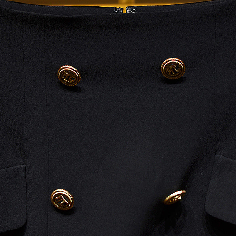 Women's Elegant Pencil Skirt with Button Details Mune Fashion
