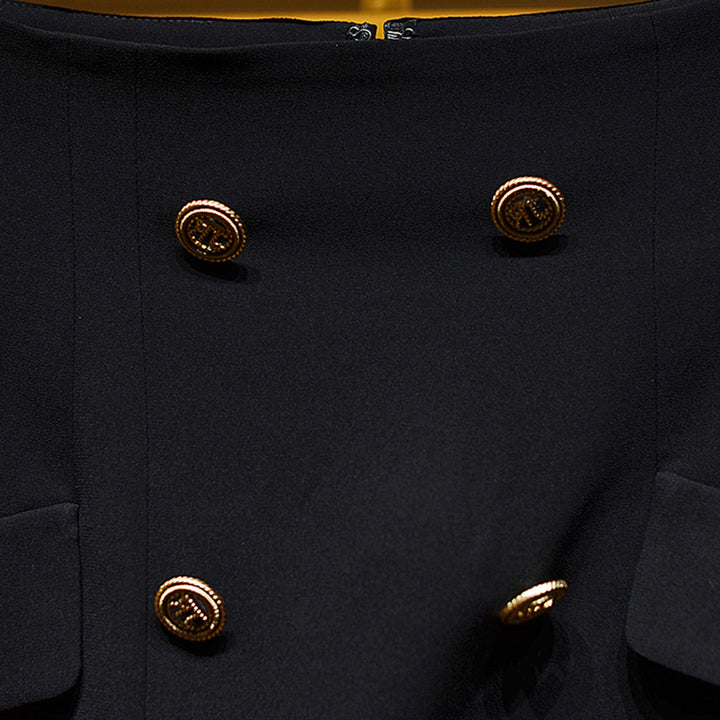 Women's Elegant Pencil Skirt with Button Details Mune Fashion