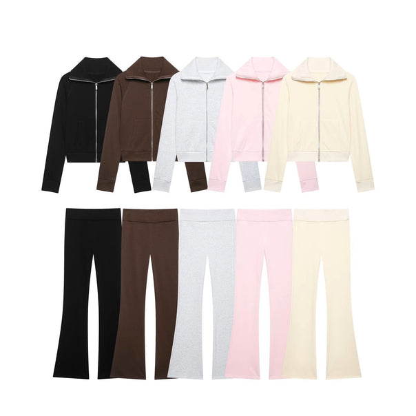 Women High-Waisted Stretch Flared Pants with Wide Flare and Elastic Waistband Mune Fashion