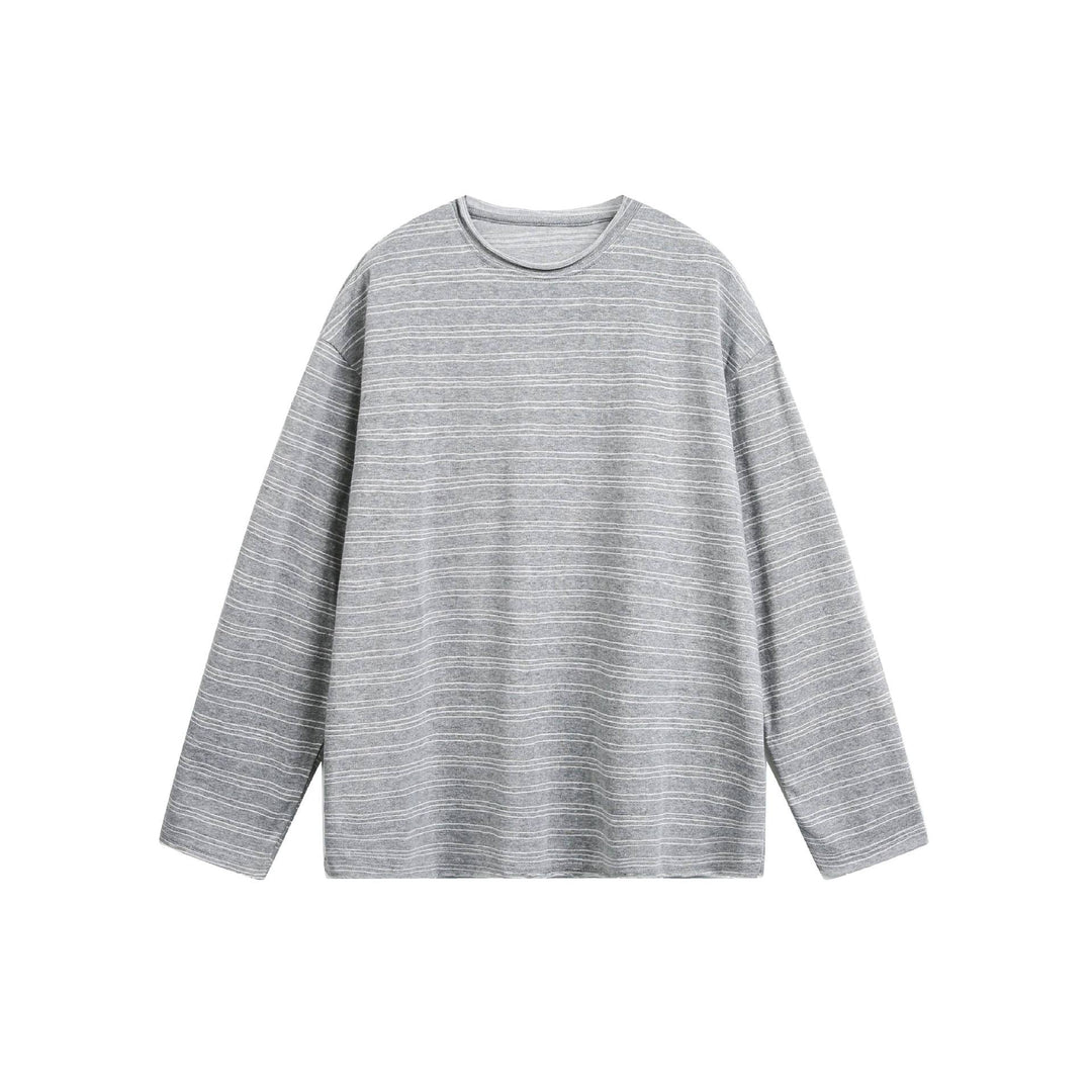 Unisex Oversized Long Sleeve Shirt made of fine cotton blend with subtle striped texture Mune Fashion