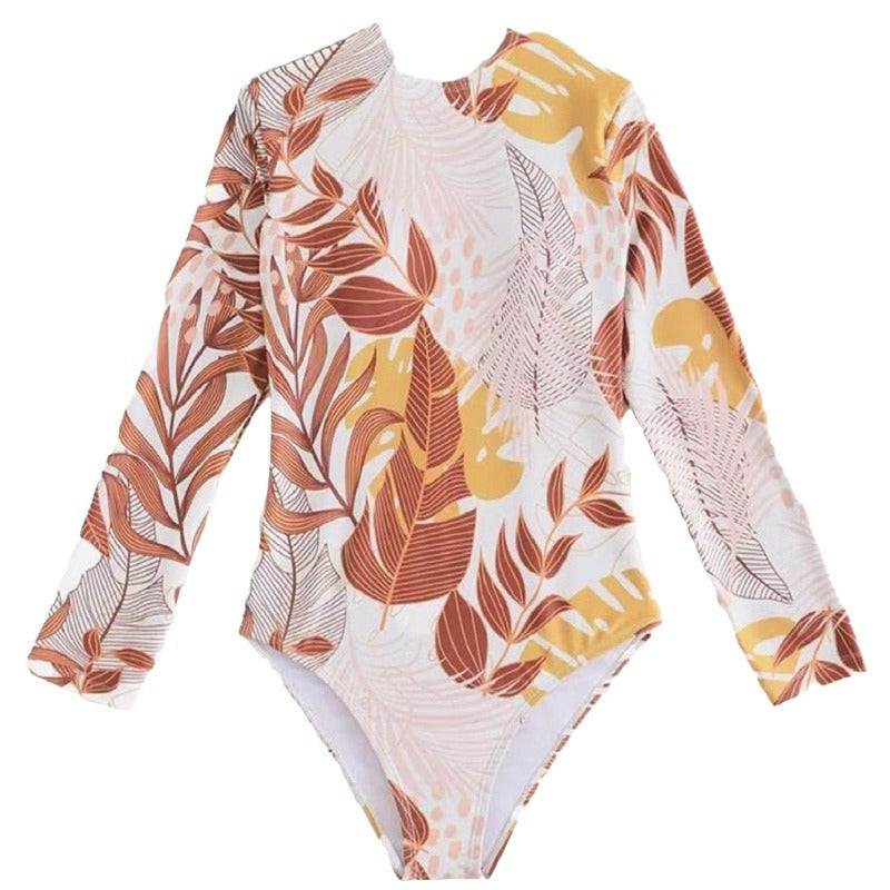 Women Long Sleeve Swimsuit with Floral Design Mune Fashion