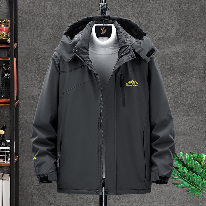Men's waterproof insulated outdoor parka with removable hood, thermal lining, and concealed zipper pockets Mune Fashion