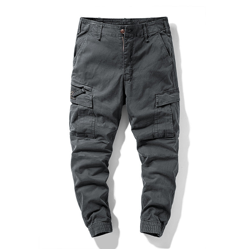 Herren Cargo-Joggerhose mit Knieabnähern elastischem Bund und Mehrfachtaschen Mune Fashion