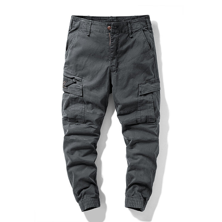 Herren Cargo-Joggerhose mit Knieabnähern elastischem Bund und Mehrfachtaschen Mune Fashion