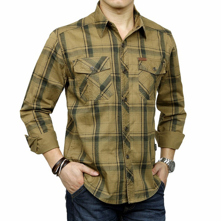 Men's Checkered Long Sleeve Shirts Mune Fashion