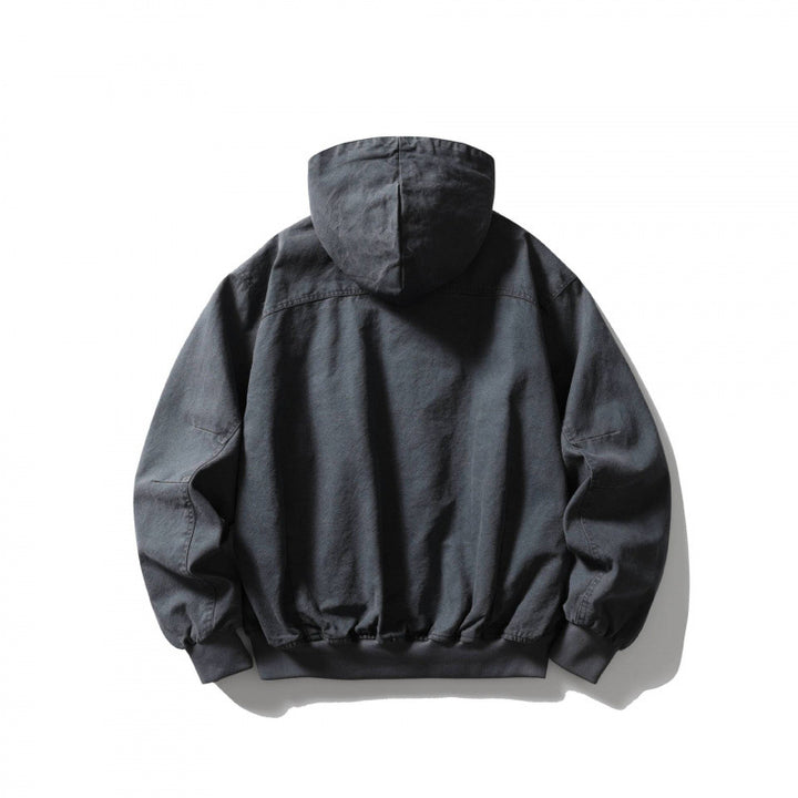 Unisex Boxy-Hoodie-Blouson jacket with concealed front and flap pockets Mune Fashion