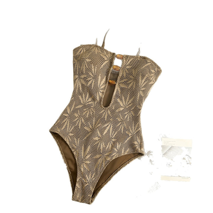 Women’s one-piece swimsuit with trendy mesh pattern Mune Fashion