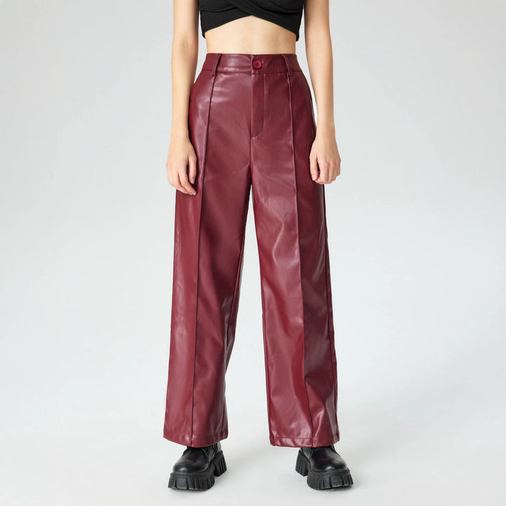 Women's Elegant Faux Leather Pants Mune Fashion