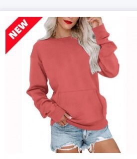 Women's Loose Sweatshirt with Round Neckline and Kangaroo Pocket Mune Fashion