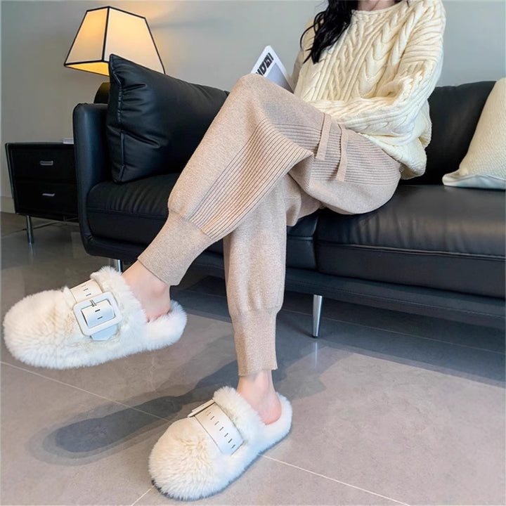 Ladies Comfortable Fine Knit Pants Mune Fashion