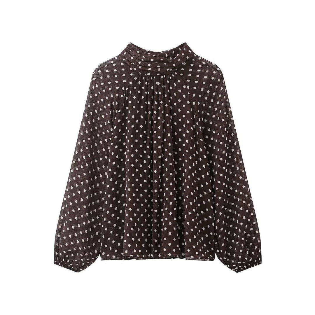 Women nan Chiffon blouse with bow collar and balloon sleeves Mune Fashion