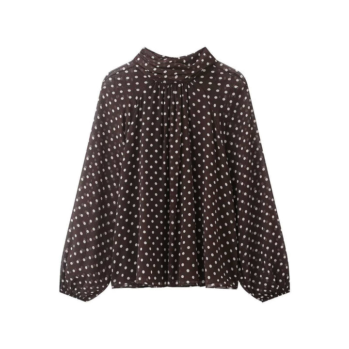 Women nan Chiffon blouse with bow collar and balloon sleeves Mune Fashion