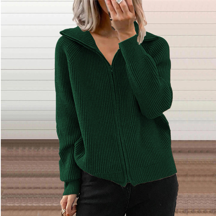 Women's Fashionable Knitted Jacket with Hood Mune Fashion