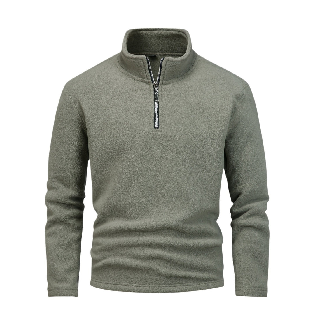 Men's Nano Fleece Half-Zip Pullover with Stand-Up Collar and Fluffy Microfleece Quality Mune Fashion