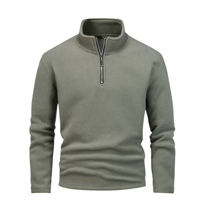 Men's Nano Fleece Half-Zip Pullover with Stand-Up Collar and Fluffy Microfleece Quality Mune Fashion
