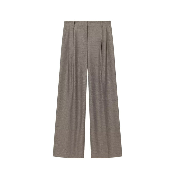 Women Wide-Cut High-Waist Pants with Pleats and Crease Mune Fashion
