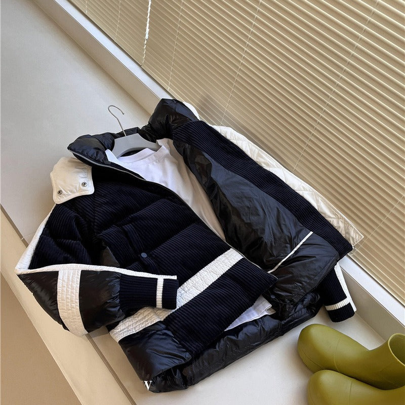 Women Urban Quilted Coat with High Collar Mune Fashion