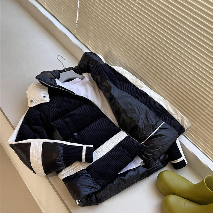 Women Urban Quilted Coat with High Collar Mune Fashion