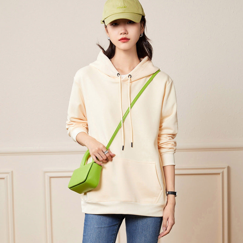 Women's Oversized Hoodie made of Cotton Blend with Kangaroo Pocket and Ribbed Cuffs Mune Fashion