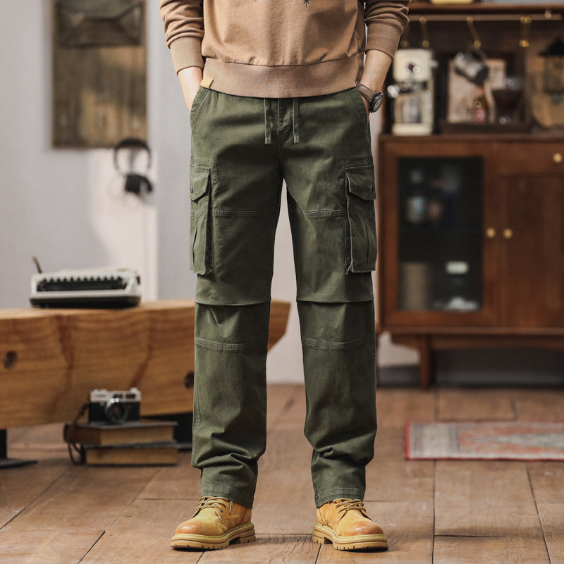 Herren Cargo-Hose im Utility-Stil mit Elastikbund, Kordelzug und Mehrfach-Taschen Mune Fashion