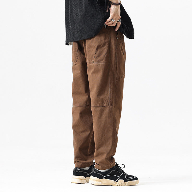 Men's Tapered-Canvas-Jogger with elastic tunnel drawstring waistband, knee yoke, and deep utility pockets Mune Fashion