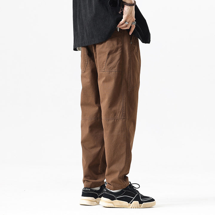 Men's Tapered-Canvas-Jogger with elastic tunnel drawstring waistband, knee yoke, and deep utility pockets Mune Fashion