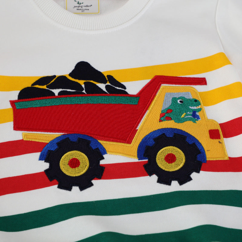 Kids Sweatshirt with Colorful Construction Truck Design Mune Fashion