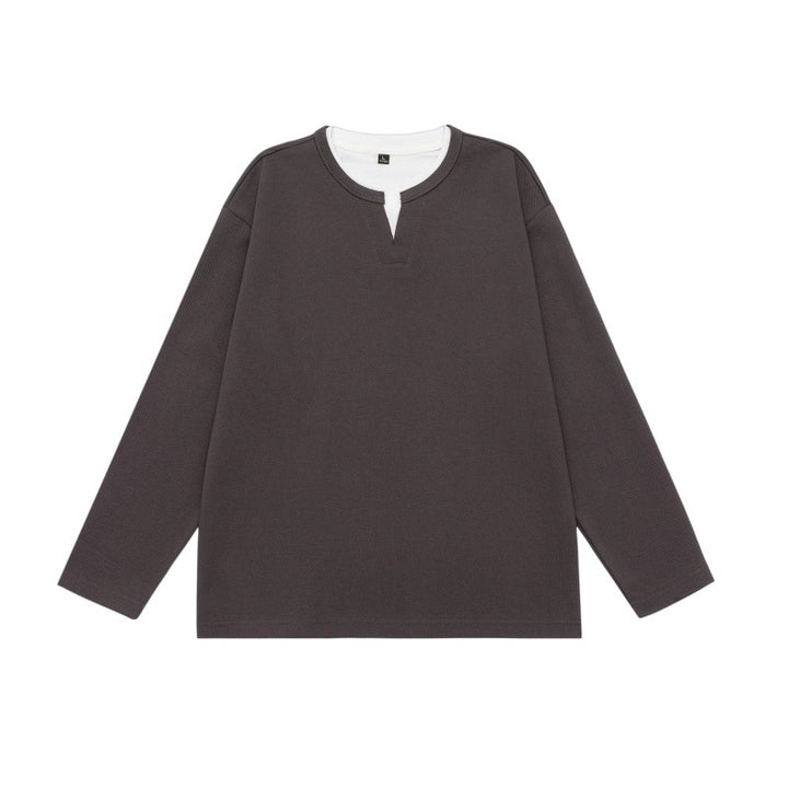 Unisex Oversize Sweatshirt with Notch neckline and contrasted collar insert Mune Fashion