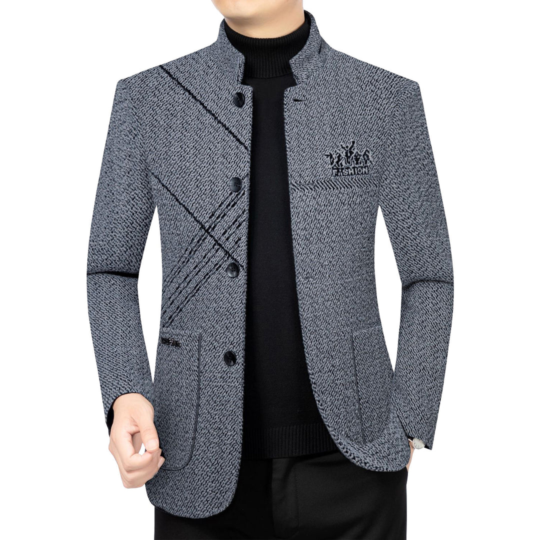 Men's wool coat with teddy lining, stand-up collar and slim silhouette Mune Fashion