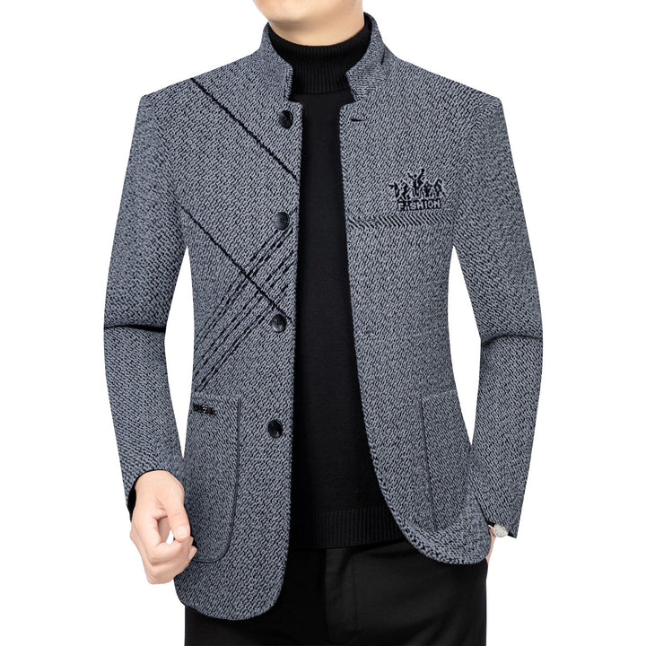 Men's wool coat with teddy lining, stand-up collar and slim silhouette Mune Fashion