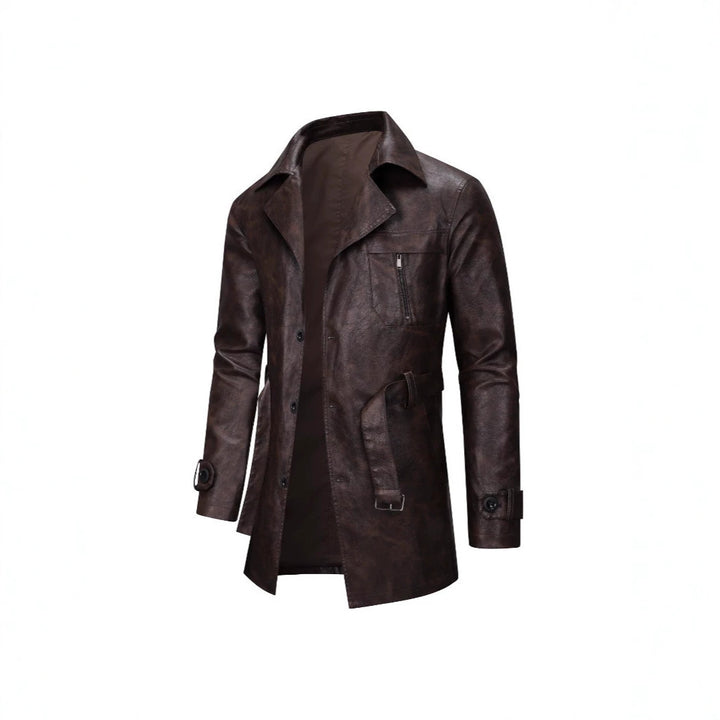 Men's Elegant Faux Leather Jacket with Practical Pockets Mune Fashion