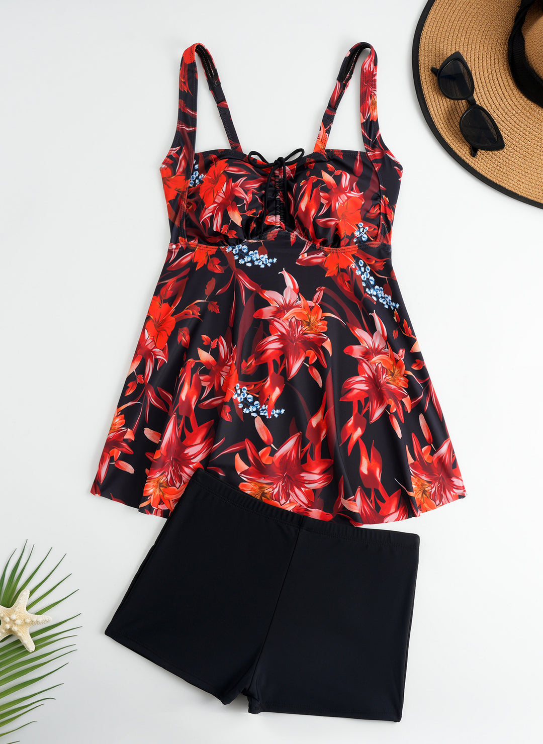 Women's tankini with floral top and comfortable shorts Mune Fashion