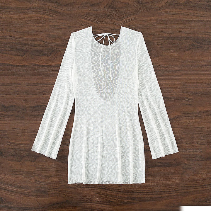 Women's Beach Cover-up with Elegant Wave Design Mune Fashion