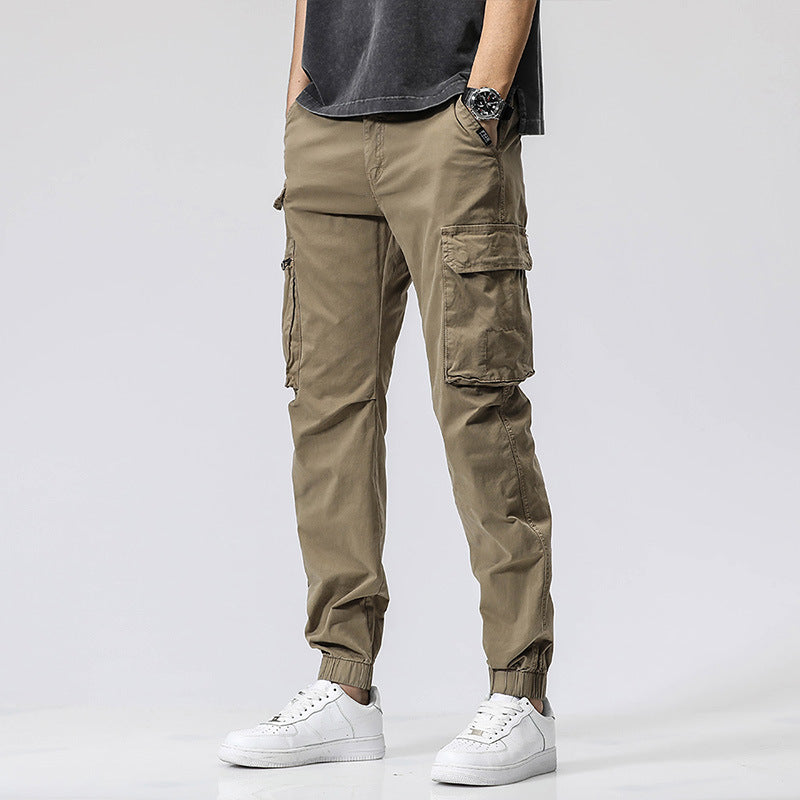 Herren Freizeits-Utility-Cargohose im Joggerstil mit teil-elastischem Bund und multifunktionalen Frontklappen Mune Fashion