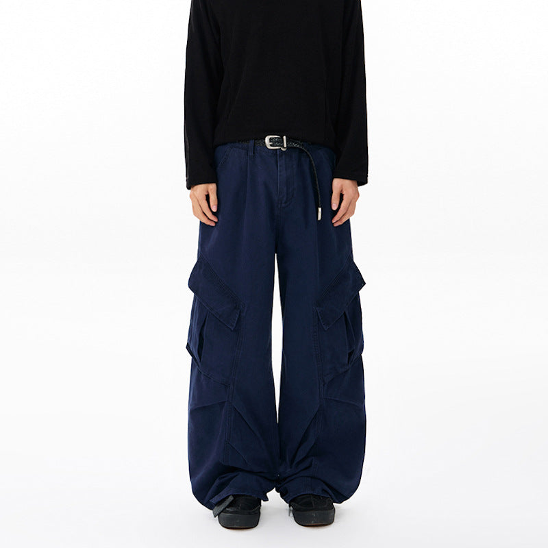 Men's wide technical multi-pocket cargo pants in palazzo cut Mune Fashion