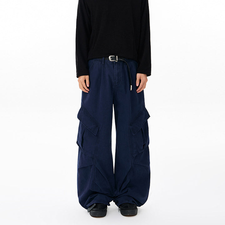 Men's wide technical multi-pocket cargo pants in palazzo cut Mune Fashion