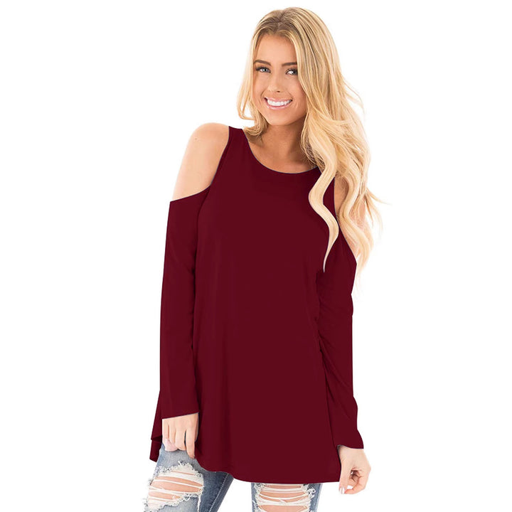 Women's Long Sleeve Tunic with Cut-Out Shoulders and Wide Fit Mune Fashion