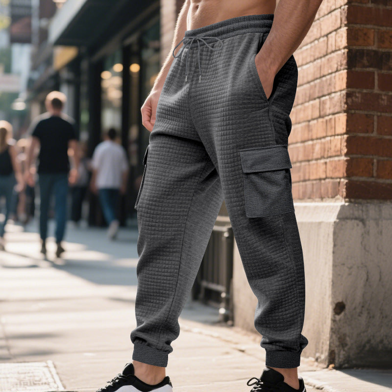Men's quilted thermo lounge pants with functional pockets, drawstring and elastic waistband Mune Fashion
