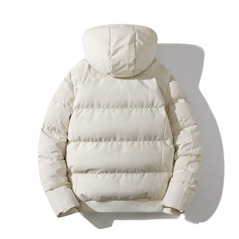 Men's Short Thermal Quilted Jacket with Hood, Matte Surface & Contrast Zippers Mune Fashion