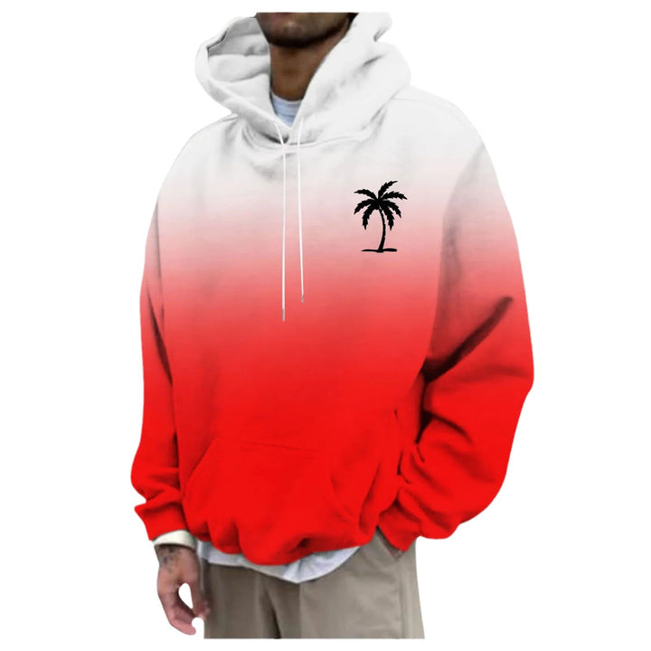 Unisex Trendy Oversized Hoodie with Gradient and Palm Motif Mune Fashion