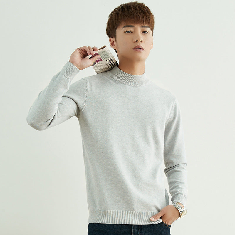 Men's High Neck Pullover in Fine Knit with Slim Fit Mune Fashion