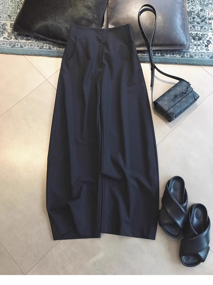Women High-waisted wide Palazzo culottes with pressed crease and side pockets Mune Fashion