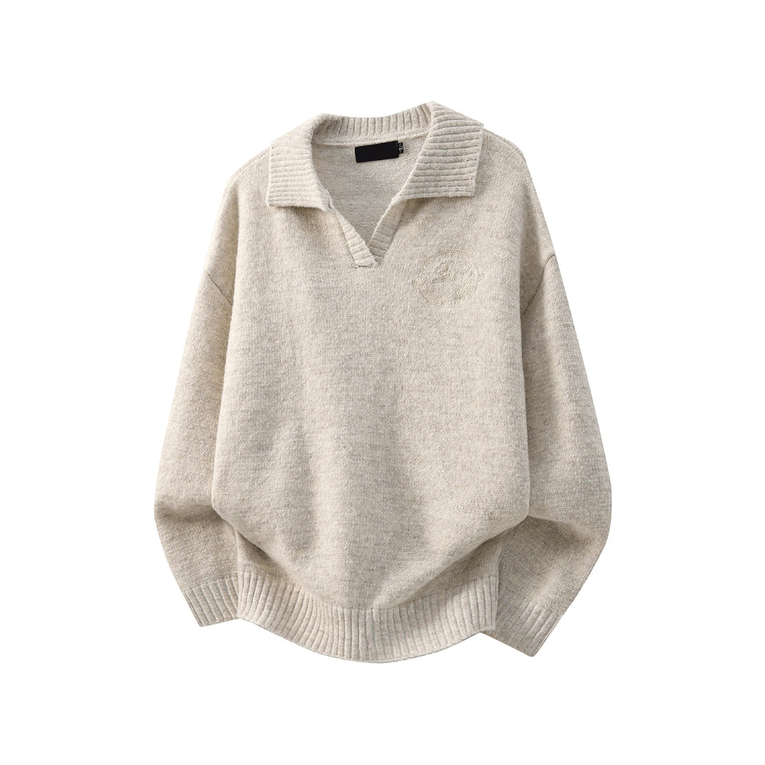 Women's Fashionable Chunky Knit Sweater with V-Neck Mune Fashion