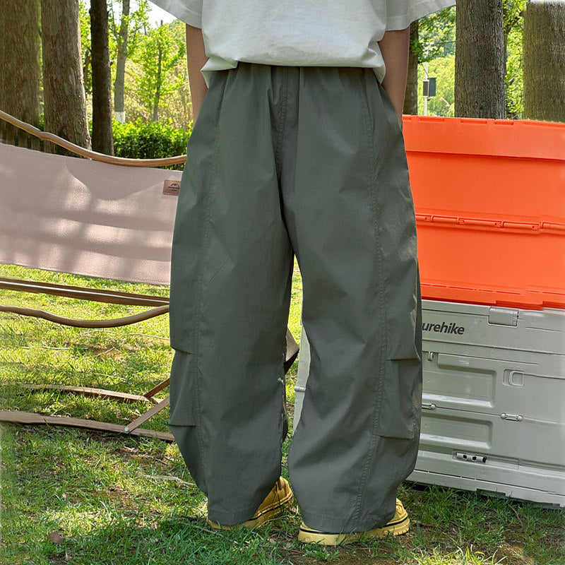 Women's wide functional trousers with elastic waistband and side pockets Mune Fashion