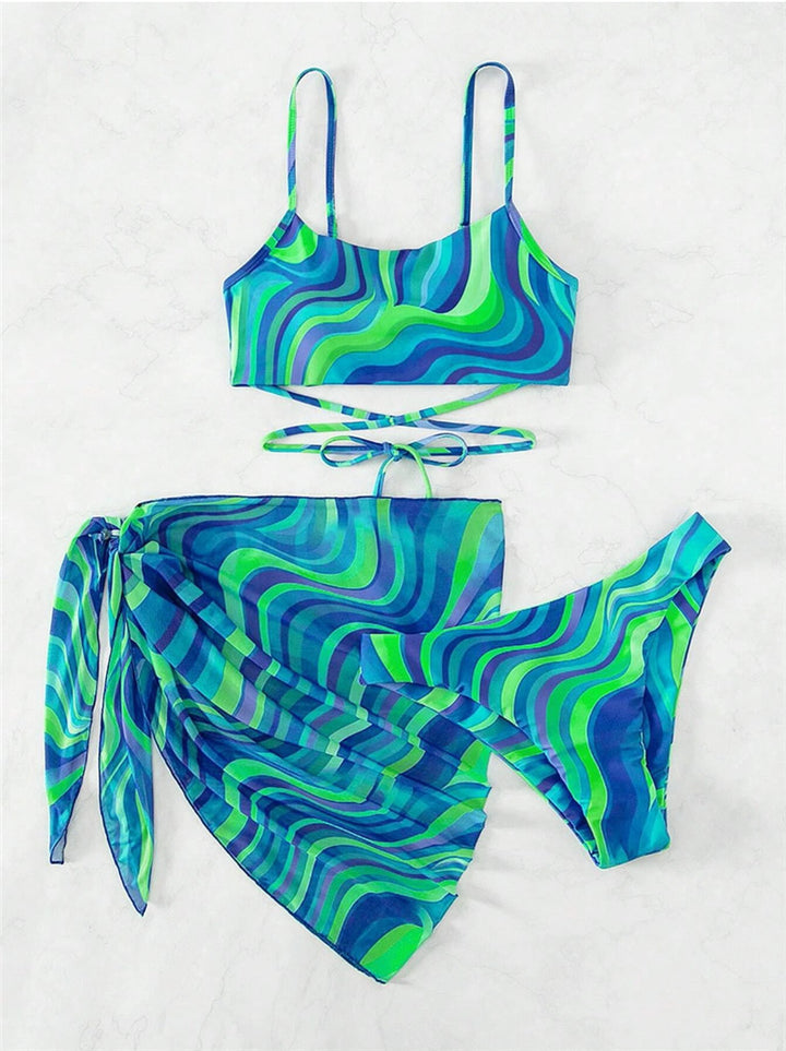 Women's Trendy Swimwear Set with Wrap Skirt Mune Fashion