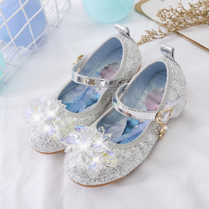 Girls Glittering Ballerina Sandals with Flower Appliqués Mune Fashion