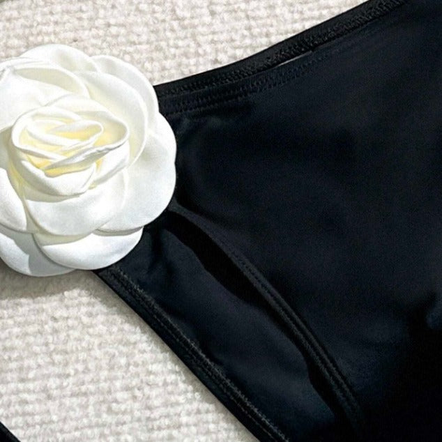 Ladies Triangle Bikini with Floral Applique Mune Fashion