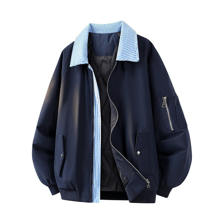 Men's Oversized Bomber Jacket with Quilted Thermal Inner Filling, Checked Inner Collar & Arm Pocket Mune Fashion
