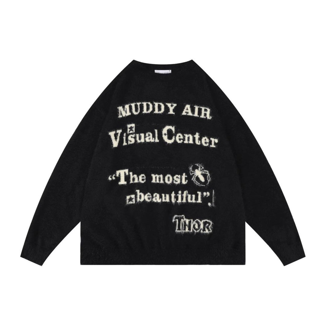 Women's Oversized Knit Sweater with Graphic Print Mune Fashion